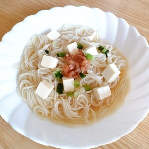 梅と お豆腐のにゅうめん